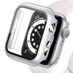 Matte Hard PC Bumper Screen Protector Case with Tempered Glass Cover for Series 10 46MM (Silver 17)