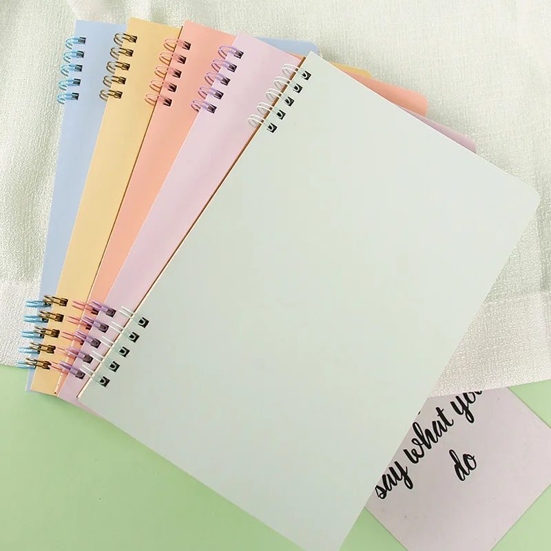 

A5 Coil Notebook,Candy Color Waterproof Crust Cover,80 Sheets/Book Horizontal Line Inner Pages Office Study Notes Supplies