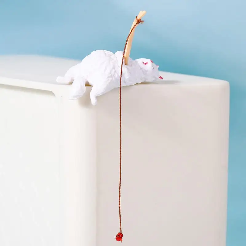 【MAX-22】1/5 יחידות דגים תוך דייג חתול תלוי מיני נוף יצירתי קישוט אקווריום דגים תפאורה מיניאטורית פיגורינות