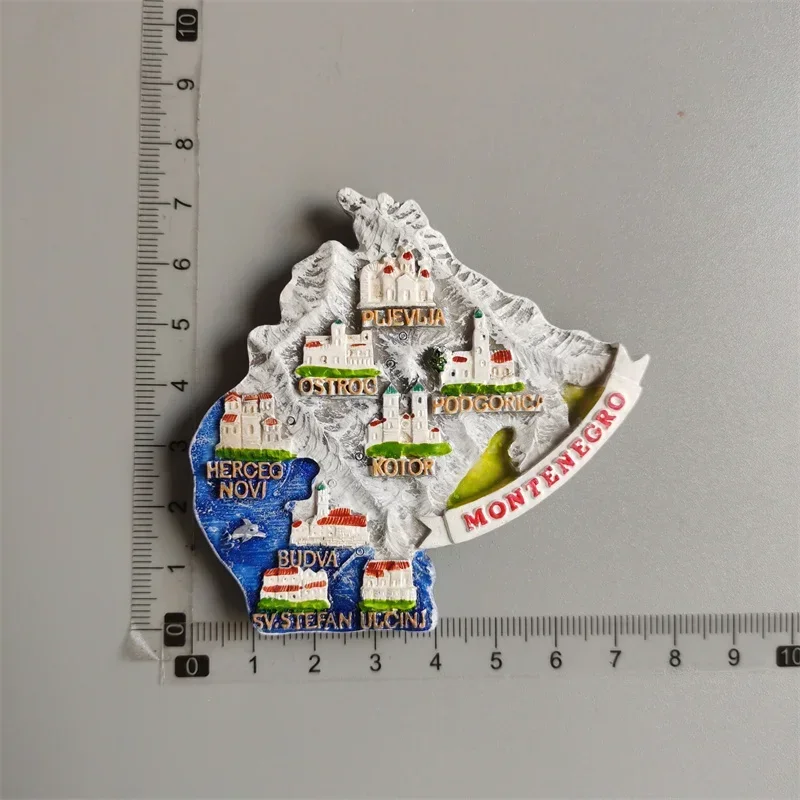 Magnete da frigorifero 3D blu Bulgaria, souvenir turistici famosi, magnete per frigorifero in resina Bulgaria, decorazione per la casa e la cucina