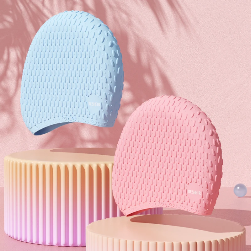 Silicone Swimming Cap for Adults Waterproof Swim Cap for Women and Men High Elastic Cap 3