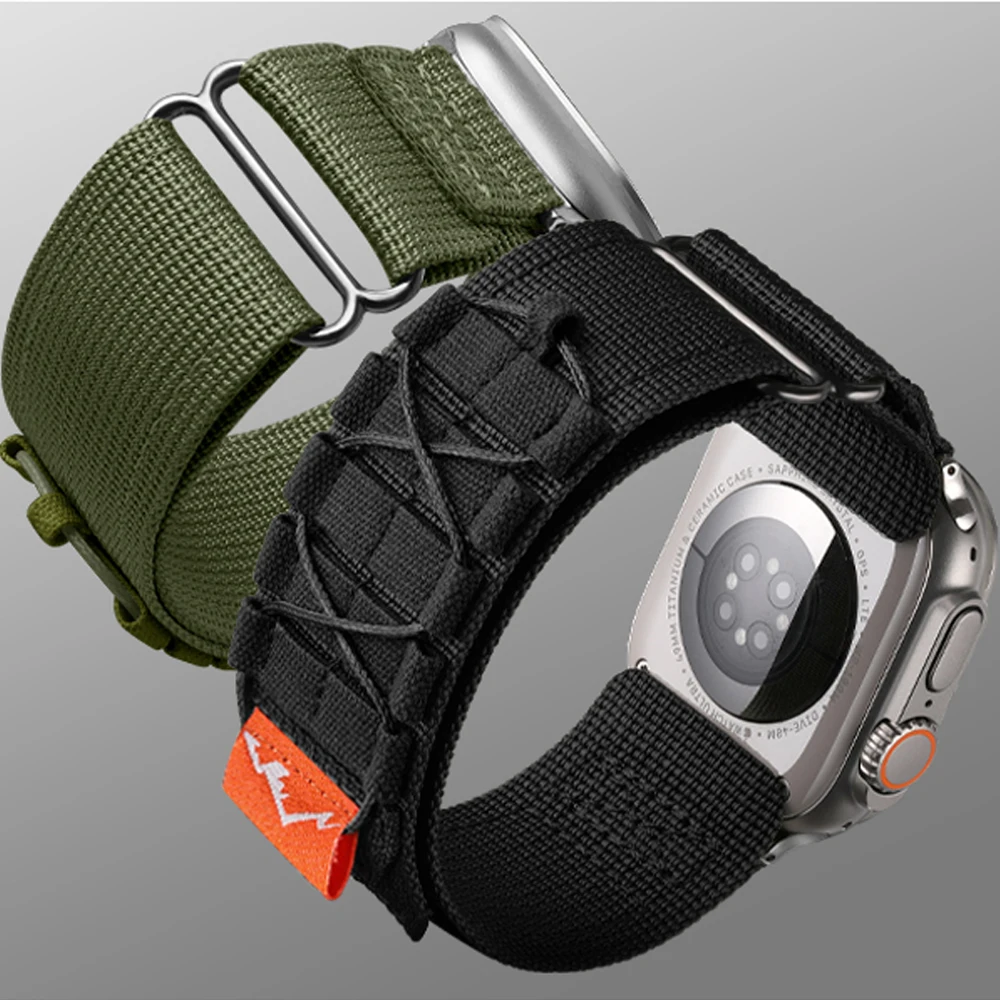 

Ремешок Alpine для Apple Watch ultra 2 Band 49 мм 44 мм 40 мм 45 мм 41 мм 42 мм, тактический нейлоновый браслет correa iwatch Series 9 8 SE 7 6