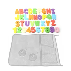 Sac en filet réutilisable pour bébé, sac en filet pour jouets de bain, panier de jouets pour enfants, autocollants de bain en mousse, rangement de plage 