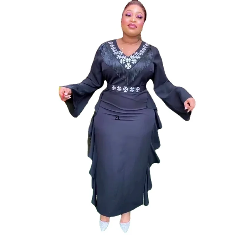 

Женское длинное платье в африканском стиле, летнее платье с бахромой в африканском стиле, 2024