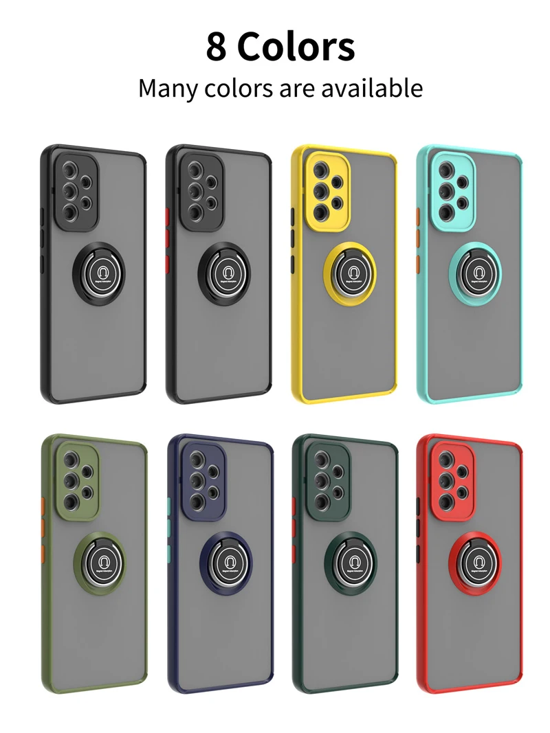 KEYSION Matte Hülle für Samsung A53 A33 A73 5G A23 A13, transparenter Ringständer, stoßfeste Handyhülle für Galaxy A52S_voghion.com