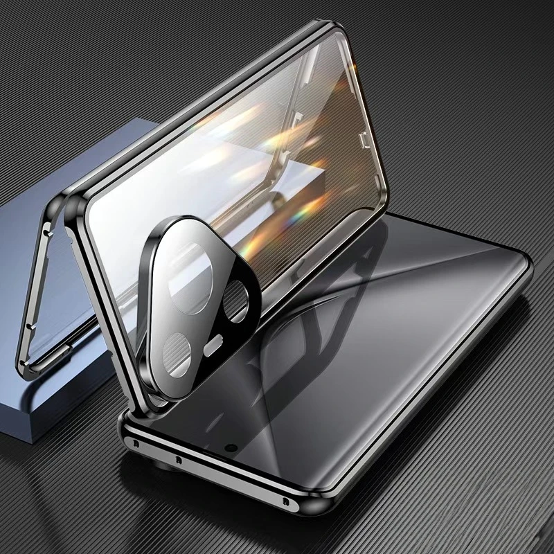 360 Full Double-Sided Magnetic Protective Case with Tempered Glass and Metal Frame