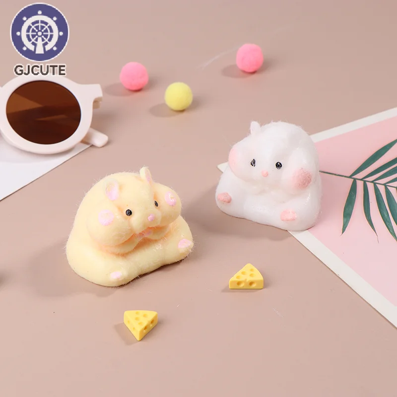 Super Soft Cute Q-Bullet Simulated Hamster Toy Mini Kawaii Squishy Stress Relief Squeeze Toys TPR Decompression Toy 3