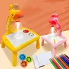 Kids Early Education Led Projector Drawing Table Toys Children Arts Painting Board Desk Mini Doodle Whiteboard Girl Gifts 2