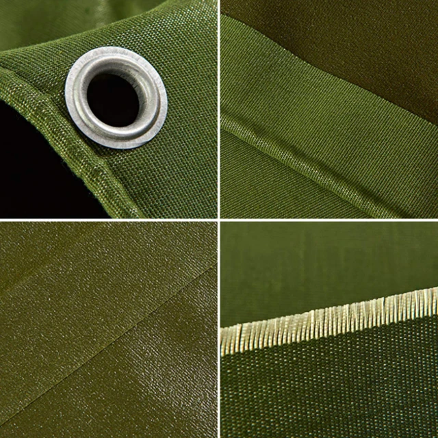 Hadsereg Nagyteljesítményű Ponyvák Vászon Tarp Nap Blokkolt Vízálló Kemping Sátor Borító Sötét-Zöld Menedék Kültéri - Image 6