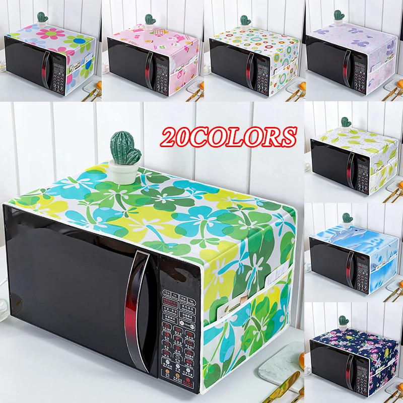 Microwave Dust Cover Cartoon Tree Leaf Printed Dustproof Microwave Dust Cover Cloth Pocket Water Proof Oven Nordic Style microwave dust cover kitchen dust cover