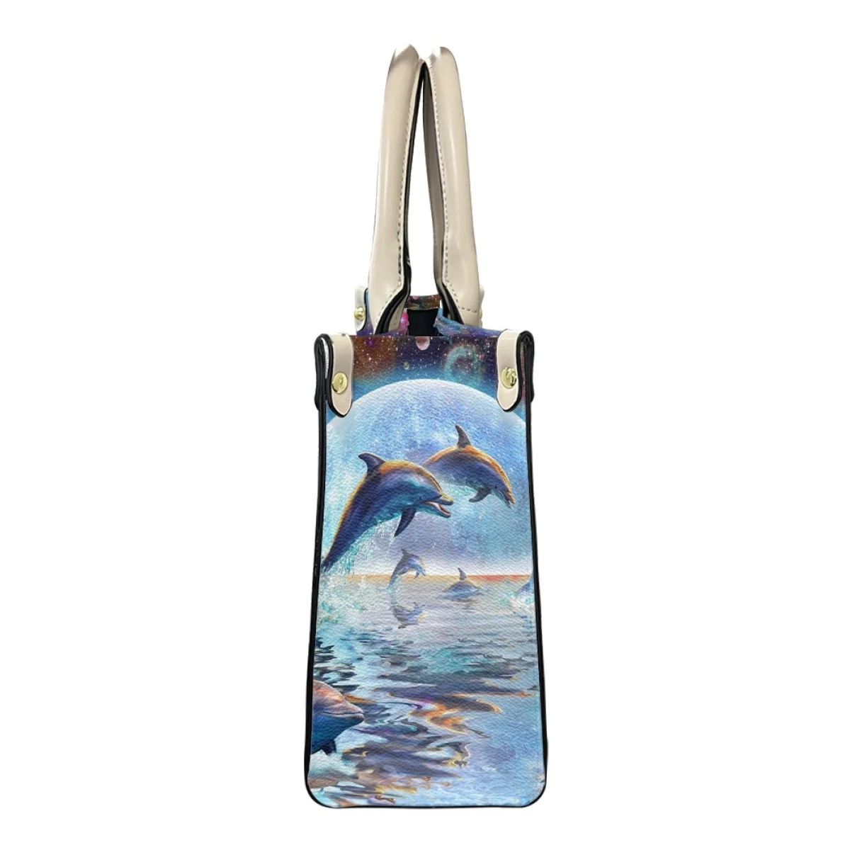 Belidome Blue Dolphin Print Luxuy Women Fashion Handbags Wallet Tote Bag Shoulder Bags Top Handle Satchel Purse Sac A Main