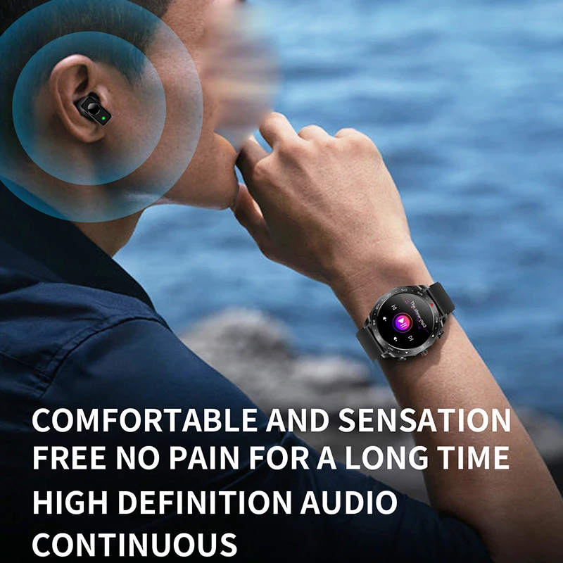 T95 Smart Watch TWS 2-in-1 Bluetooth Earphones With Built-in Speaker HIFI 9D Sound Quality Health And Exercise Monitoring smart watch