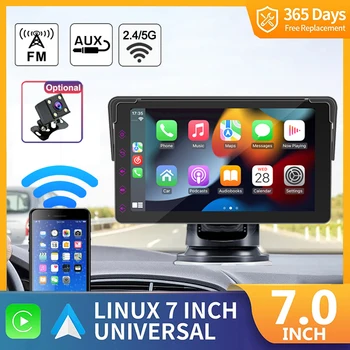 7inch Universal Car Radio 2Din Stereo Receiver AUX Automotive Multimedia Video Player Android Auto Wireless Apple Carplay Screen