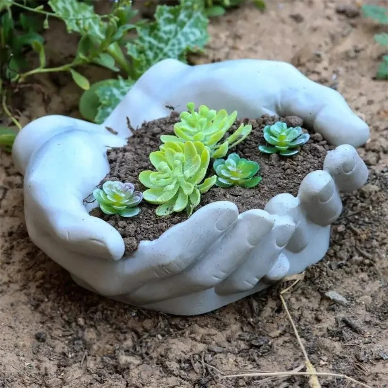 Cupped Hands Resin Mold Flower Pot Mold Hands 1