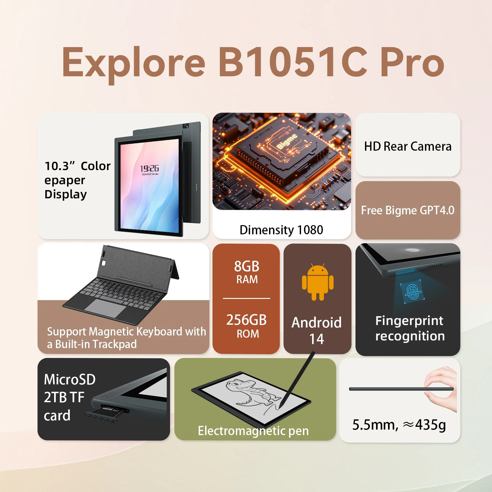 電子書籍リーダー本体 Bigme JP-B1051C-PRO Bigme B1051C Pro 10.3 インチ カラー Eink 電子ブック リーダー