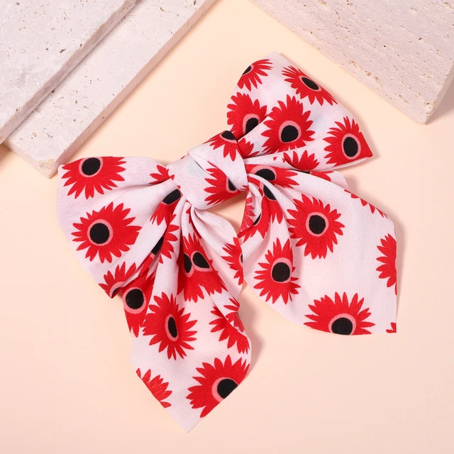 New Sweet Bow Hairpins Solid Color Bowknot Hair Clips For Girls Satin Butterfly Barrettes Duckbill Clip Kids Hair Accessories 1524-10