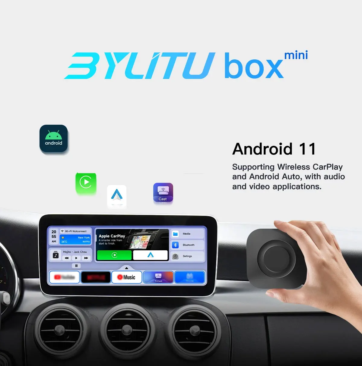 2023 neue Android 11 Carplay Ai Box Mini Box Wireless Scarplay 