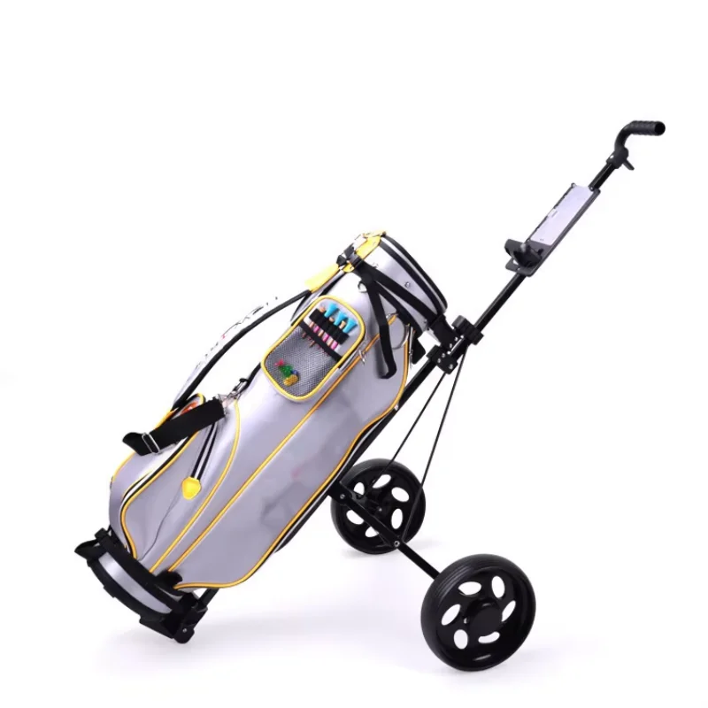 Golf cart, two wheeled iron cart, foldable and detachable golf bag hand drawn golf bag course supplies