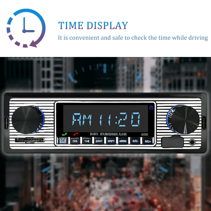 Car Audio Radio 1din Bluetooth FM Receiver MP3 Stereo Player 12V ISO Power With