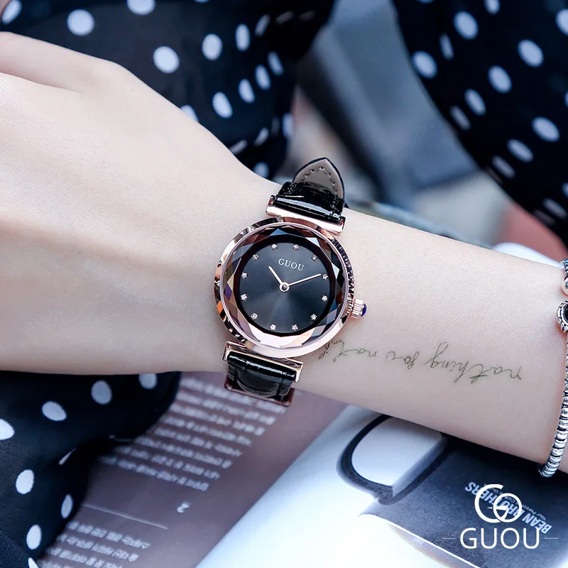 

Fashion Round Quartz Stainless Dial Casual Wrist Watches Leather Strap Fashionable Clock Waterproof Wristwatch for Women