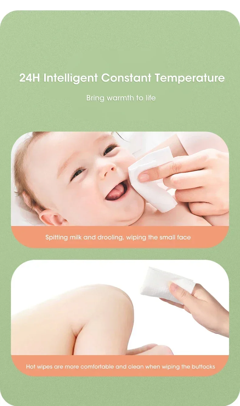 Description Picture 5 of itemBaby Wipe Warmer Heater with LED Display Wet Towel Dispenser Portable USB Charge Baby Wipe Warmer Napkin Heating Box Home/Car