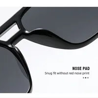 Fashionable Large Frame Retro Sunglasses, New Ocean Film Double Bridge Rice Nail Design, Anti-UV Sun Protection Eyewear 4