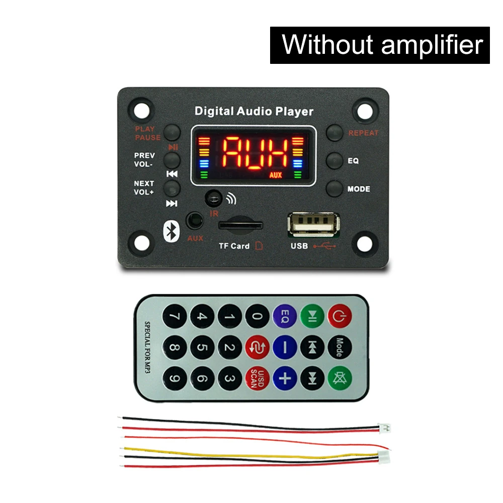 MP3 Dekoder Kurulu 2*40W 80W Amplifikatör Ses Çalar 12V DIY MP3 Çalar Bluetooth 5.0 Araba FM Radyo Modülü TF USB Mikrofon Kayıt Çağrısı