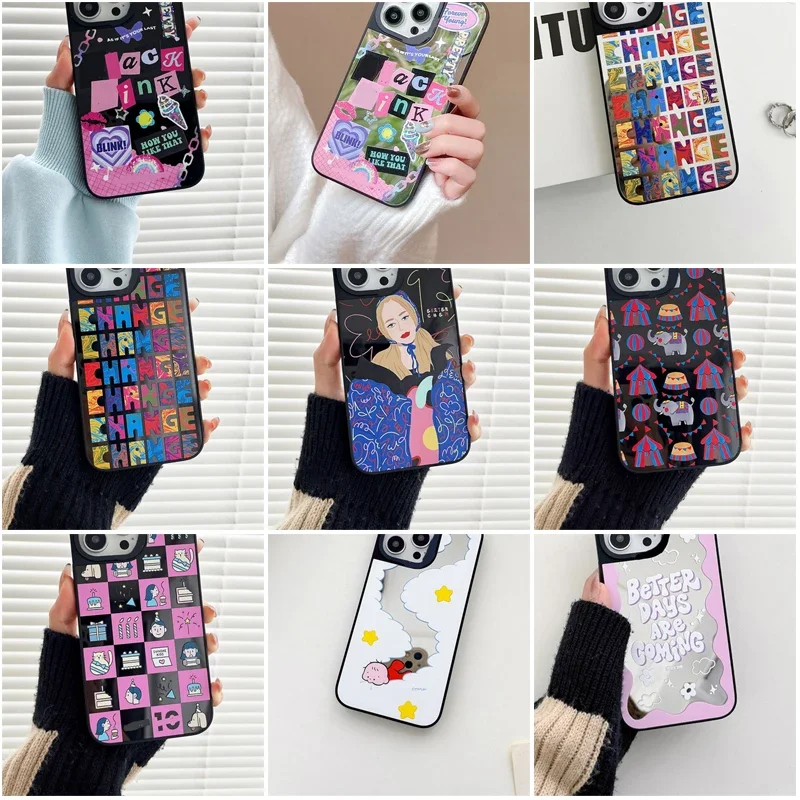 

Korean Fashion Mirror Surface Phone Case Cover for IPhone 14 13 12 11 15 Pro Max Case for IPhone 15 Pro Max