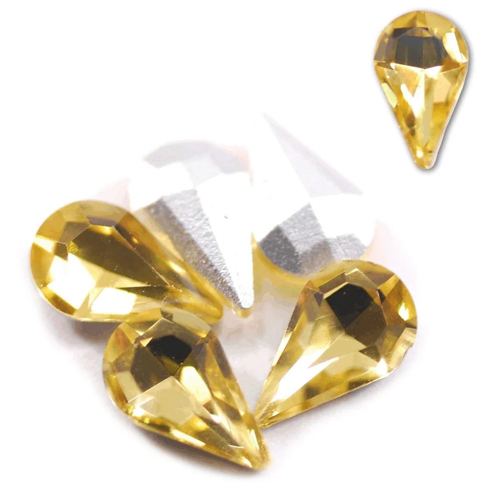50pcs Colorful Waterdrop Rhinestone Glass Crystal Accessories