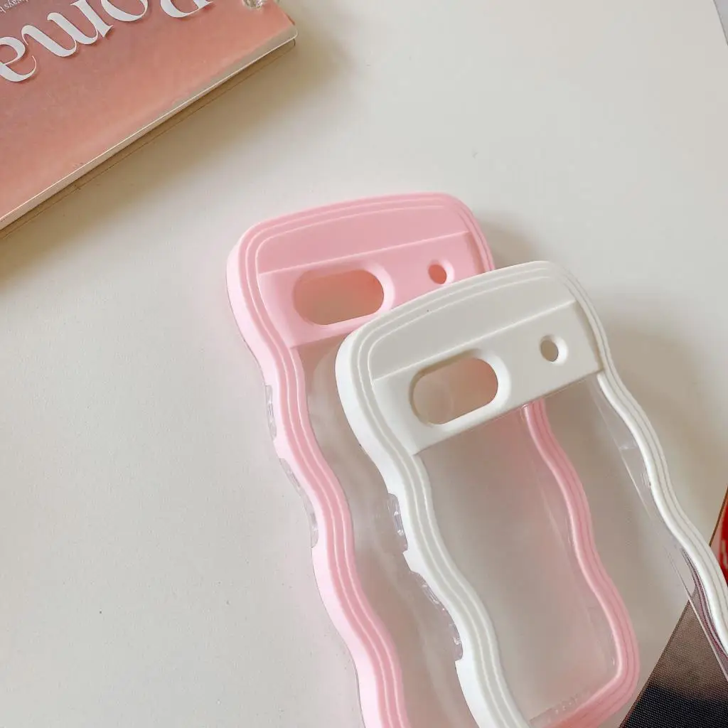 Creative Curly Wavy Transparent Shockproof Candy Case - Clear Hard Acrylic Cover