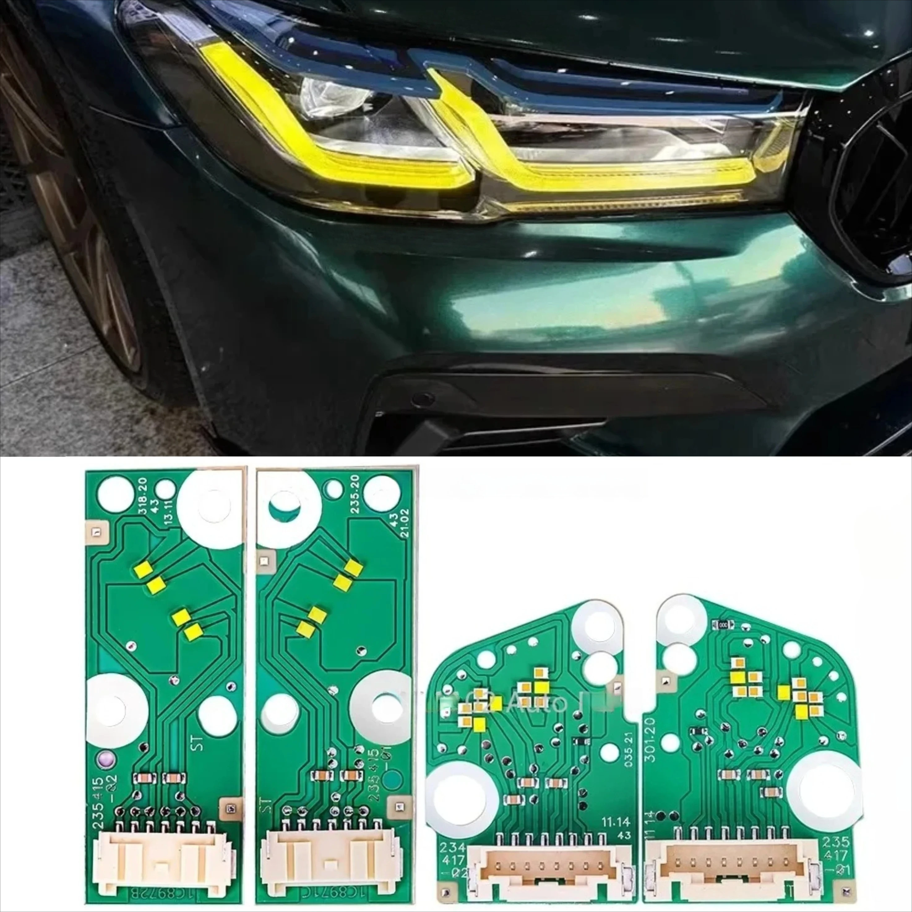 BMW 5 시리즈 2021-2023 G30 G31 F90 레몬 옐로우 DRL 모듈 RGB 멀티컬러 LED 보드 주간 주행등 칩