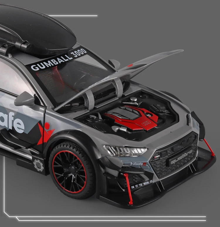 1:24 Audi Rs6 Sports Diecast Model Car Lights Sounds