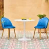 32 Inch |Round Dining Table with Faux Marble Top for Kitchen Bar Patio and More| Modern Small Coffee Table Living Room Accent 4