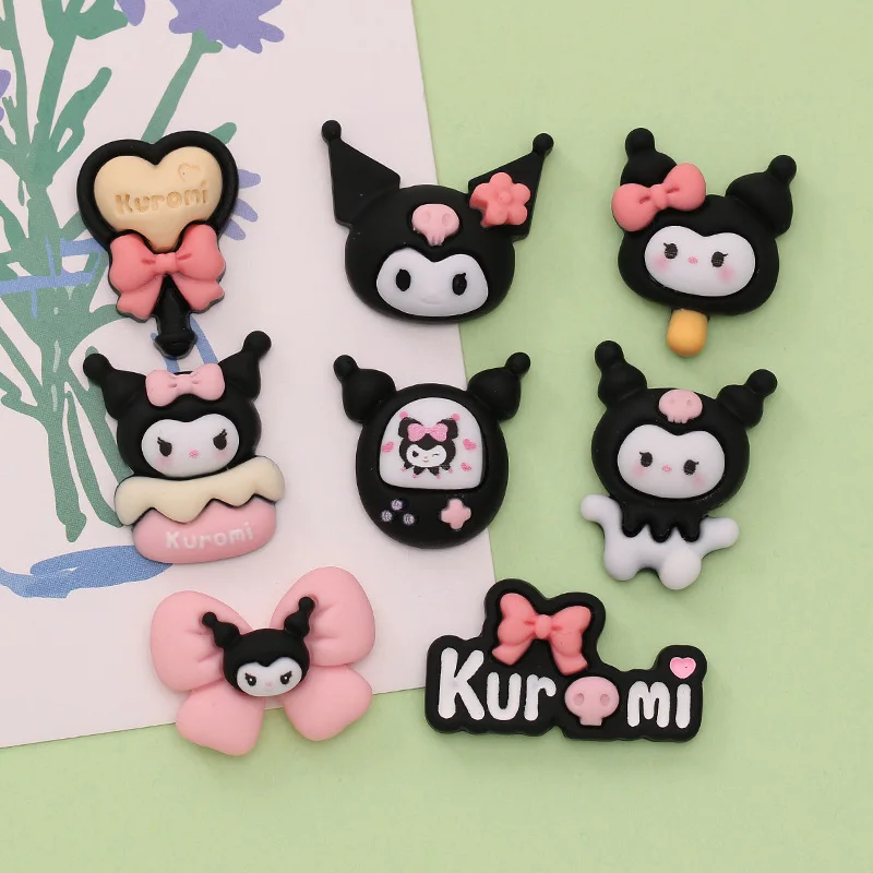 

8 Pcs Cute Resin Mini Cartoon Bow Cake Popsicle Jewelry Flat Back Scrapbook Kawaii DIY Embellishments Charm Decor Accessories