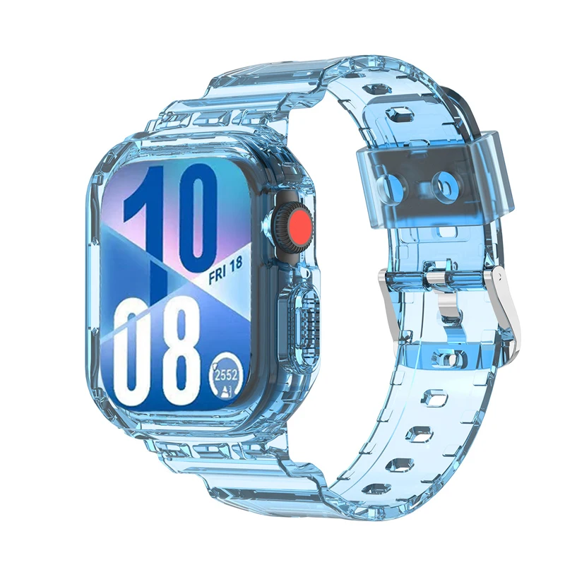 2-in-1 Transparent Silicone Band and Case Combo