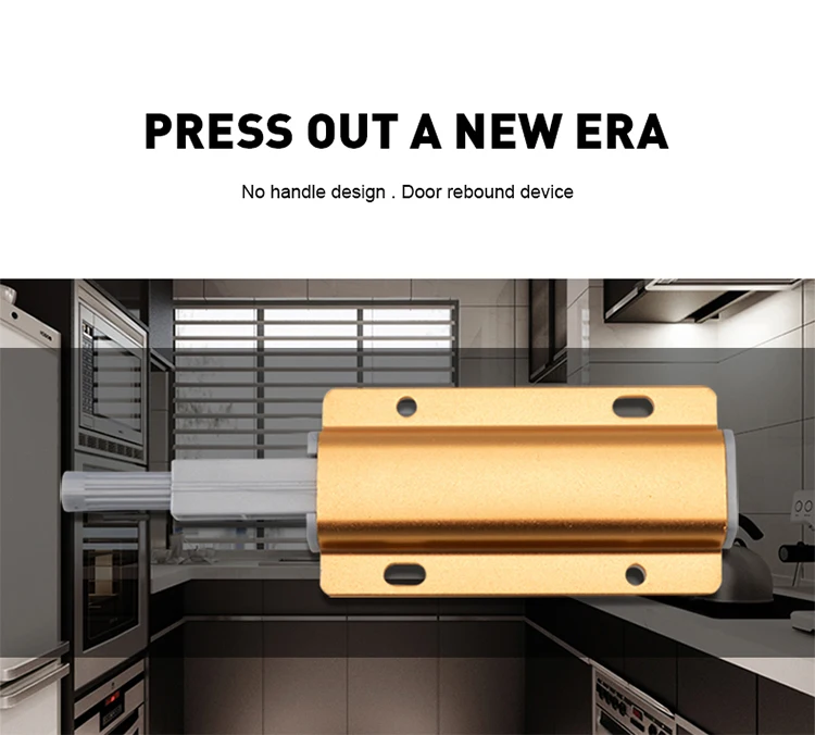 Description Picture 3 of itemFree Shipping Aluminum Alloy Cabinet Drawer Door Rebounder Wholesale Cabinet Wardrobe Door Free Handle Press Self-bouncer
