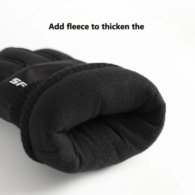 Winter couple ski gloves Thickened thermal gloves Adjustable close non-slip touch screen gloves Waterproof and cold-proof 2