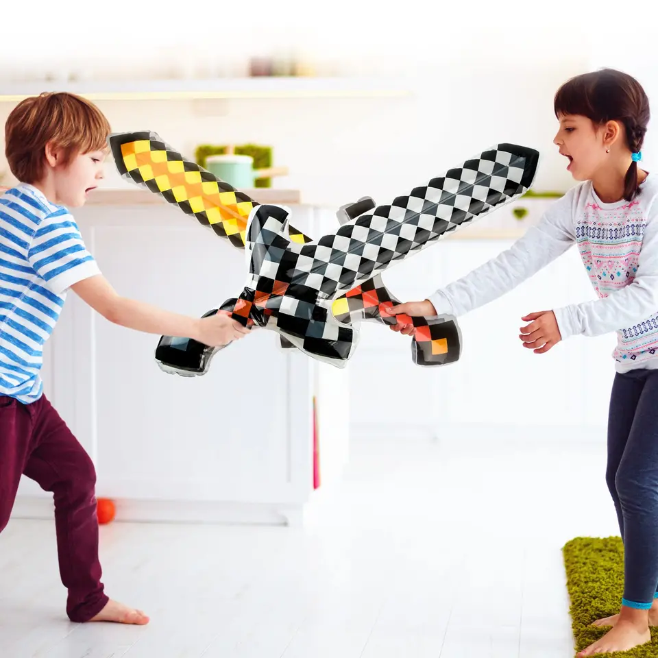 Minecraft Inflatable Sword Toy Sword Pirate Sword Pool Party Decorations 16pcs Inflatable Pixel ...