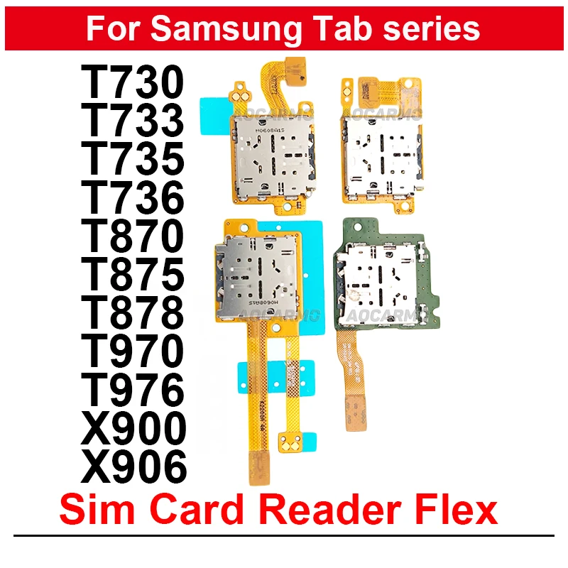 Гибкий кабель для считывателя Sim-карт Samsung Galaxy Tab S7FE S7 + S7 Plus S8Ultra T730 T735 T36B T870 T875 T878 T970 T976 T515X900 X906