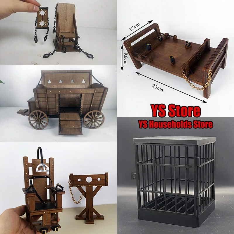 

Multi Styles 1/12 Soldier Scene Accessory Prisoner's Cell Roman Chariot Wooden Torture-rack Handcuffs Shackles For 6'' Figure