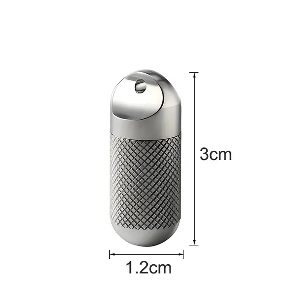 Portable Tiny Pill Organizer for Travel Purse Pocket,Titanium Pill Case Waterproof Pill Container with Stainless steel keychain 3