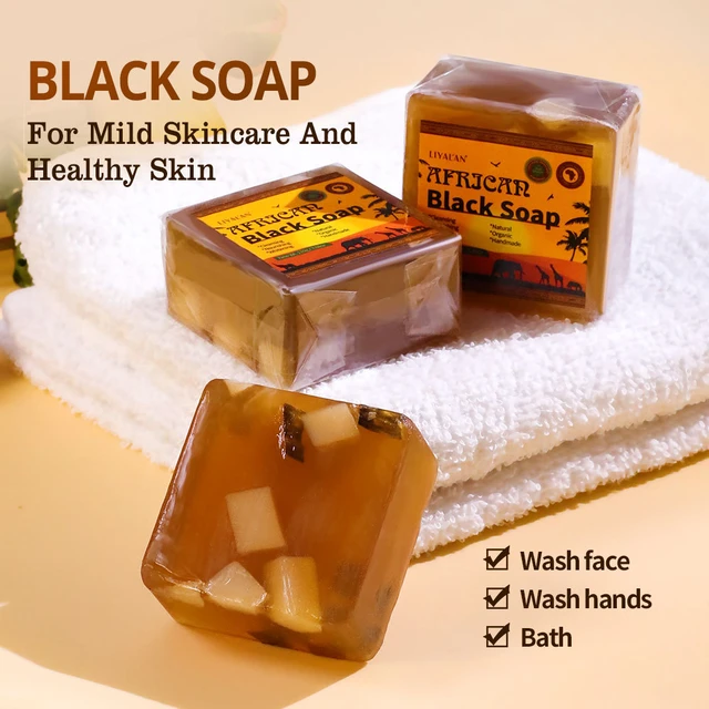 African Black Soap Anti Taches Face Bath Deep Cleansing Exfoliating Body  Moisturizing Treatment Acne jabón savon صابون sabão pod - AliExpress