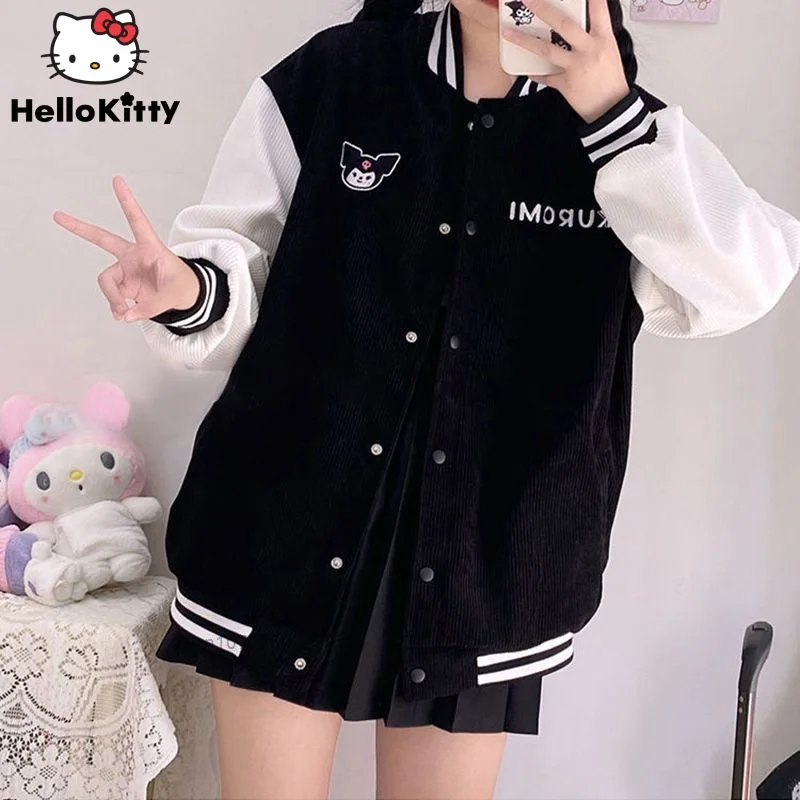 

Sanrio Kuromi Harajuku Jacket Y2k Clothes Women Fashion Warm Girl New In Outerwears Casual Loose Korean Style Winter Kawaii Coat