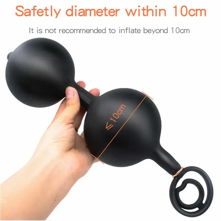 Inflatable Anal Plug Built-in Steel Ball Huge Long Auns Masturbator Prostate Butt Massager G Spot Clit Stimulator Adult Sex Toy