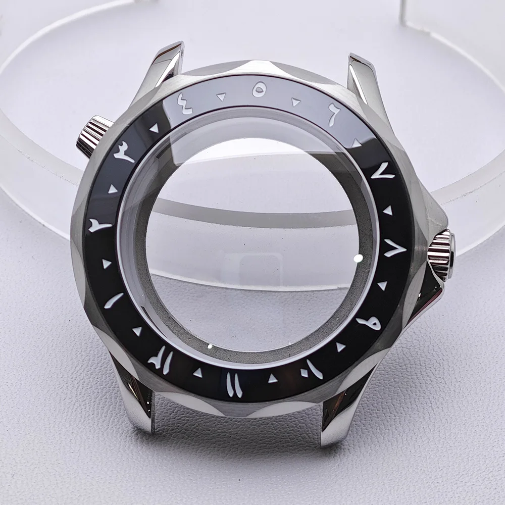 High-Quality Silver Diving Watch Case for Men with Automatic Movement