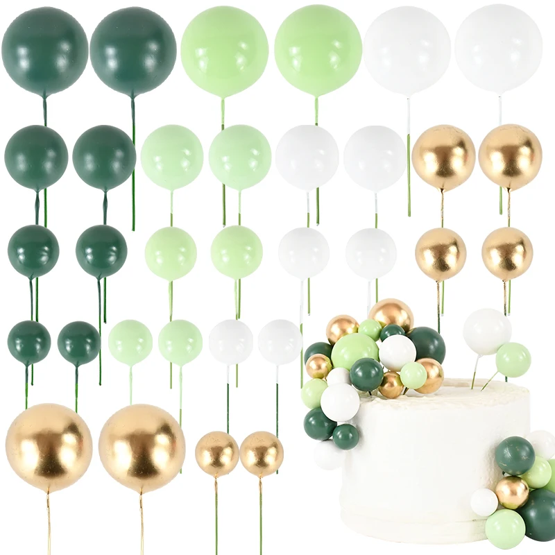 Party Decorations Birthday Party Supplies Cake Topper Cake Decorations 32pcs Ball Cake Topper Foam Balls Sticks