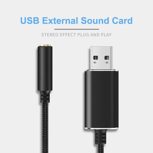 Carte son externe USB vers prise jack 3.5mm, adaptateur audio 2 en