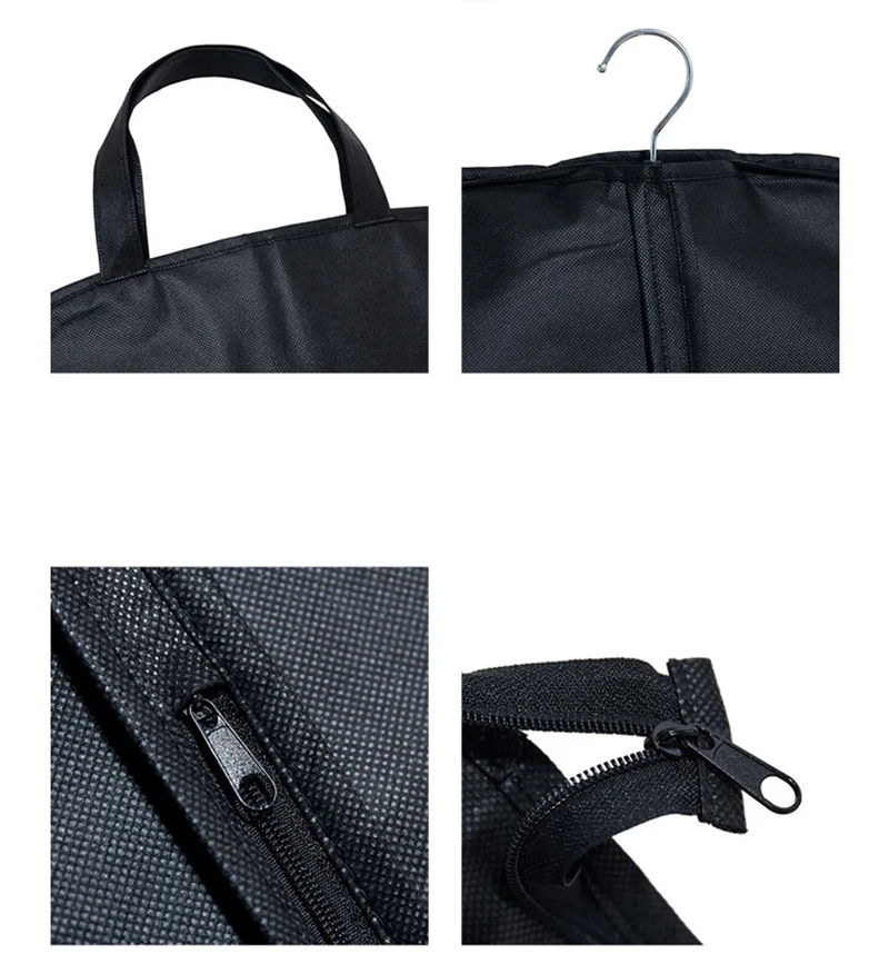Black-Garment-Bags-Suit-Bag-for-Travel-Clothing-Storage-of-Dresses-Shirts-Fur-Coats-Jackets-Dance.jpg Fekete Ruházati Táskák Öltöny Táska Utazási Ruhák Tárolására Ingek Szőrme Kabát Dzsekik Tánc Jelmezek Függő Burkolatok - Image 5