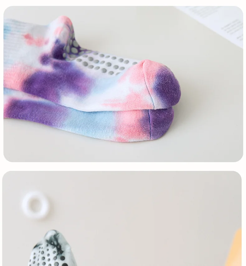 Yoga Socks Women Tie-dyed Silicone Non-slip Pilates Grip Crew Sock 26 S141d1947d3b5420ab4c9c87eb12f34acG