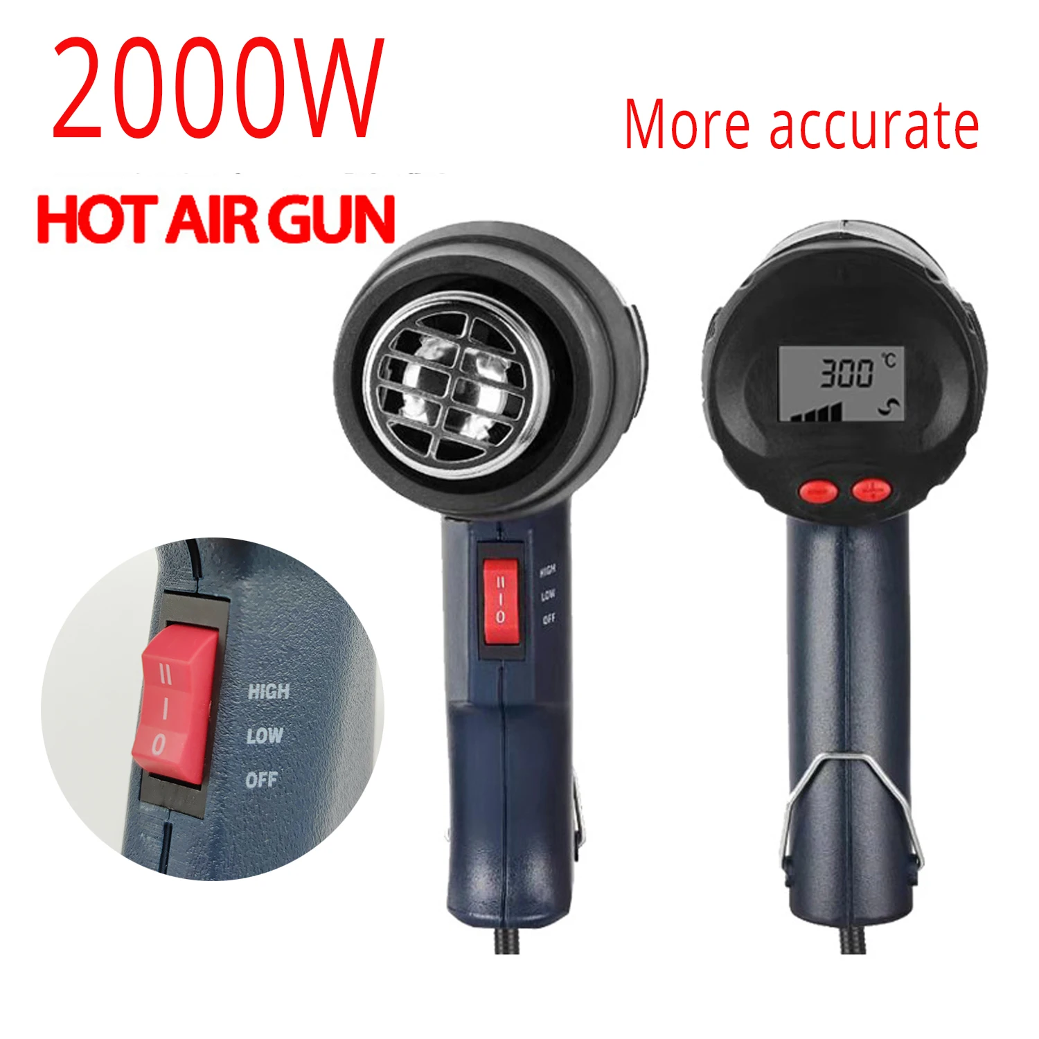 ES PO Advanced Hot Air Gun Temperatures Adjustable Digtal Display With 4pc Nozzles Electric Heat Gun hot air gun